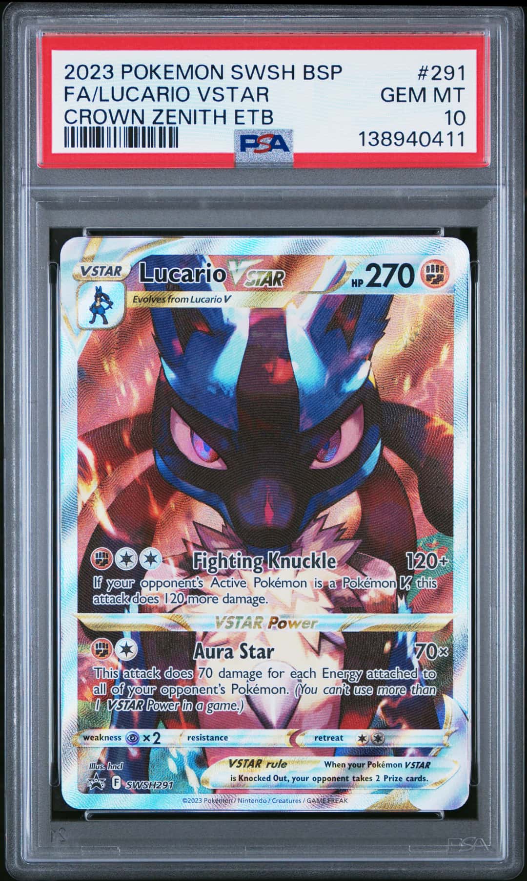 2023 POKEMON SWSH BLACK STAR PROMO FA/LUCARIO VSTAR CROWN ZENITH ETB